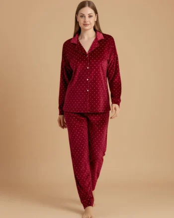 Amora - Velvet Dots Pajama Set