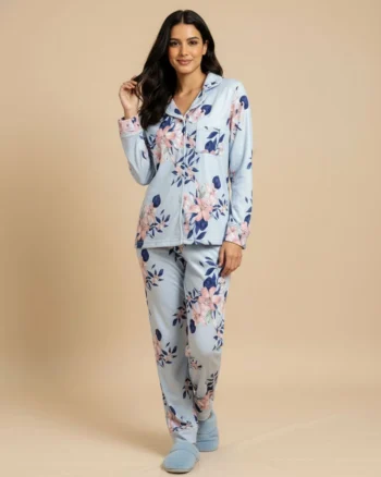 Bloom Elegance - Velvet Touch Pajama Set
