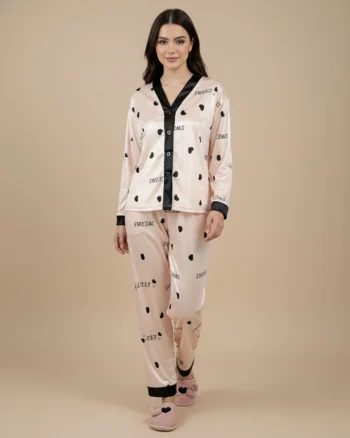 Moonlit Hearts - Soft Velvet Pajama Set